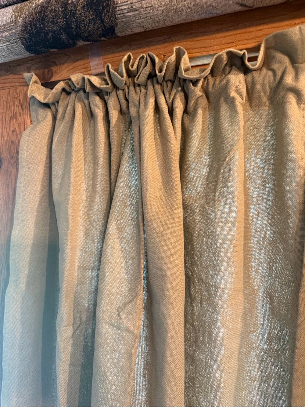 Primitive Amish Home Accents Curtain Panel with prim Black Star Accents